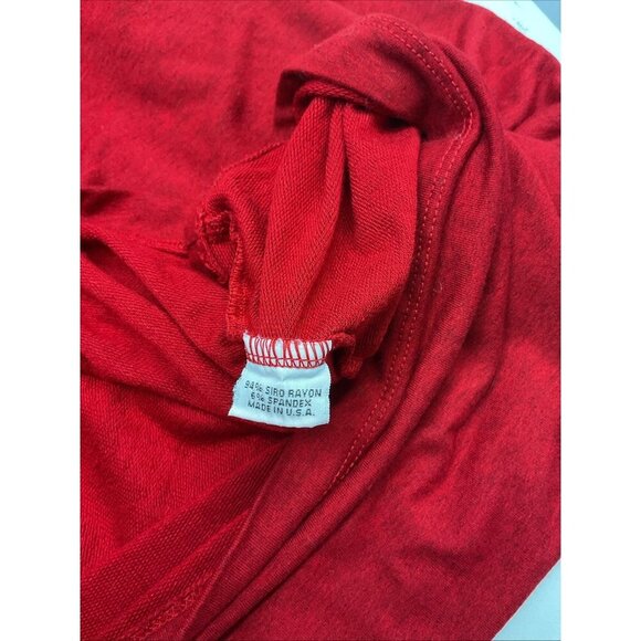 Bryn Walker Midi Dress size S Minimalist‎ Jersey Red long sleeve asymmetrical - Picture 6 of 13